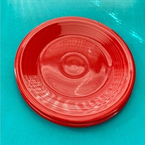 Two Fiestaware Salad/Dessert Plates in Red Scarlet